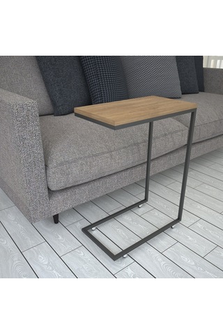 Callen Yan Sehpa & Tekerlekli Servis Sehpası Metal Kafkas Meşe