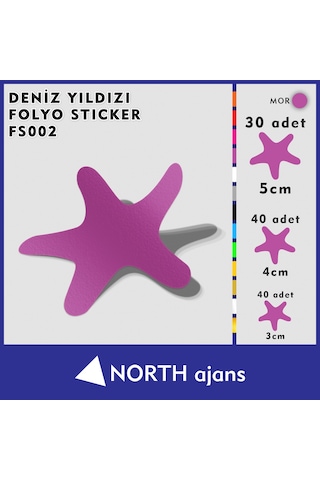 Deniz Yıldızı Folyo Duvar Sticklerı Mor