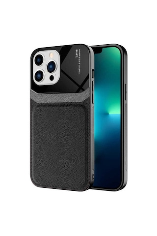 Apple Uyumlu iPhone 13 Pro Max Kılıf Zore Emiks Kapak Siyah