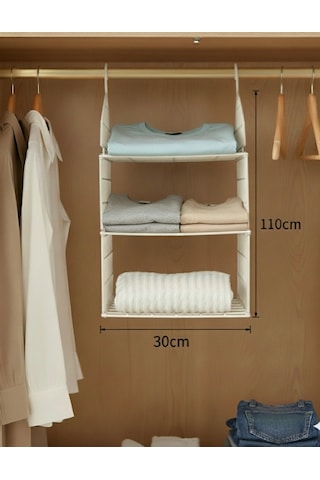 As Kamp Dolap İçi Düzenleyici Raf Organizer 110x30x30cm Beyaz Beyaz