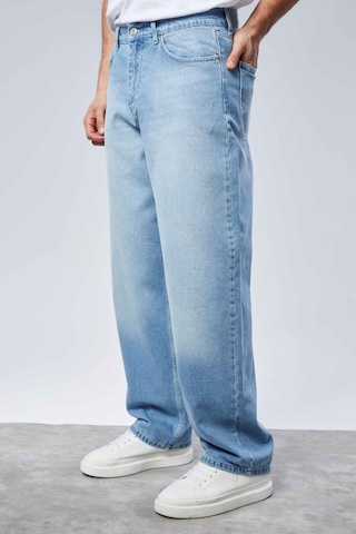 Cedy Denim Cedy Denım Yüksek Kalite Erkek Yüksek Bel Baggy Skater Jean Açık Mavi