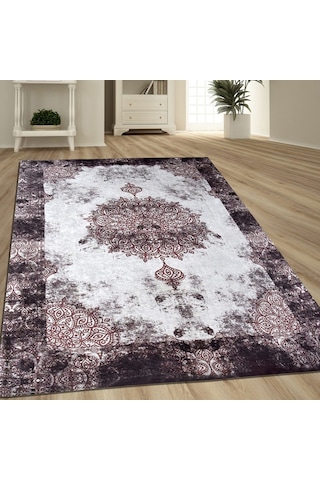 Nur Home Mürdüm Sultan Süngerli Kaymaz Halı Örtüsü, Nrh-33 Çok Renkli