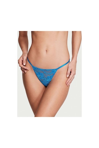Victoria's Secret Işıltılı Askılı Dantelli V-string Külot Mavi Şok