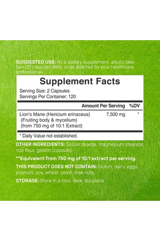 Deal Supplement Lions Mane Mushroom Supplement, 7500mg Per Se