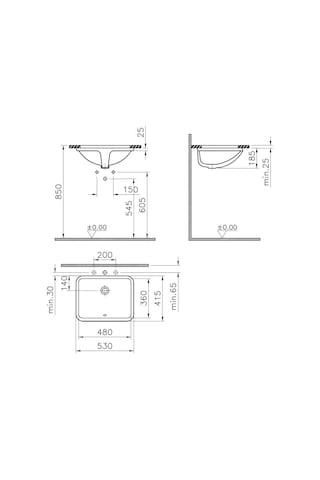 VitrA S20 5339B003-0012 Tezgah Altı Lavabo 48 CM Beyaz