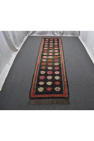 Zehra Abla Halı El Dokuma Seçkin Çiçekli Kirman Karabağ Yolluk Yün Kilim 5649