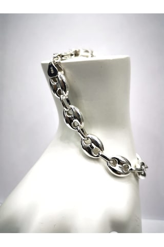 Omar Silver Unisex Gemici Arpa 11Mm Gümüş Bileklik