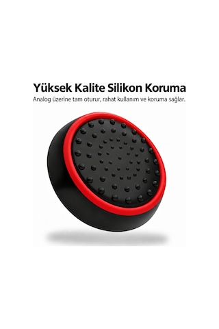 8 Adet Analog Koruyucu Silikon Kılıf Topuz Koruma Ps4 Ps5 Xbox One 360 Series Sx Switch Pro Uyumlu Kırmızı Set 8 5pcs