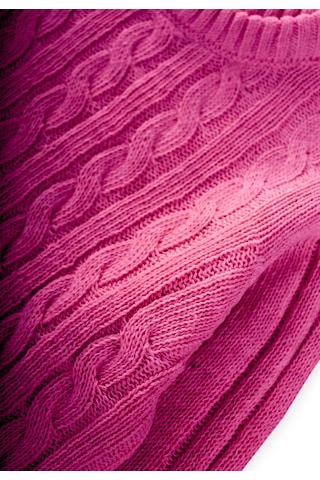 Cigit Saç Örgülü Kazak 1-8 Yaş Erguvan Koyu Pembe