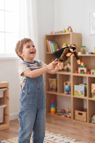 Uçarken Çığlık Atan Maymun Eğlenceli İnteraktif 25 Cm Uçan Maymun Sapan Oyuncak Çok Renkli