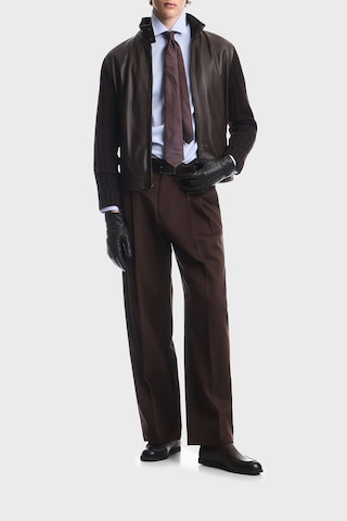 Emporio Armani Deri Dik Yaka Fermuarlı Ceket Erkek Ceket Em007276 Af29262 U6029 Koyu Kahve