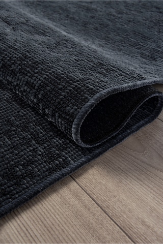 Badelya Home Antrasit Şönil Makinada Yıkanabilir Kaymaz Taban Saçaklı Pamuklu Halı Kilim Oturma Odası Salon