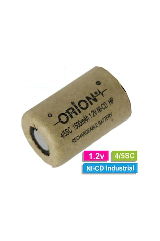 Orion High Power Serisi 1500 mAh 1.2 V 4/5SC Boy Ni-CD Industrial Şarj Edilebilir Pil