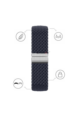 Huawei Watch Fit 5 Pro İle Uyumlu Metal Klipsli Solo Fiberlink Yumuşak Kumaş Örgü Kordon