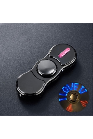 Stres Çarklı Işıklı Usb Şarjlı Tesla Çakmak Füme Metal