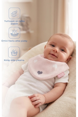 Babyjem Yenidoğan Fular Mama Önlüğü 515 Pembe