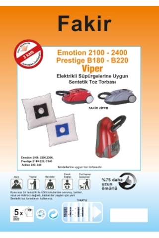 Fakir Emotion Elektrikli Süpürge Uyumlu Sms Toz Torbası -20adet-m