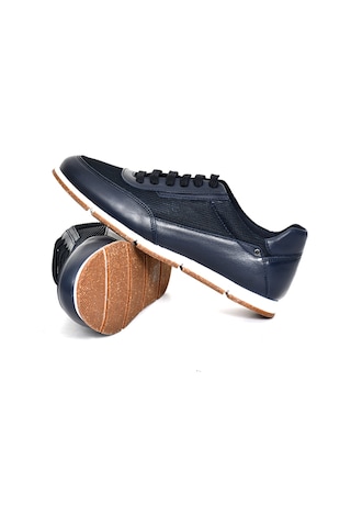Tuna Hakiki Deri/tekstil Lacivert Erkek Sneaker Ayakkabı - 241336 Lacivert