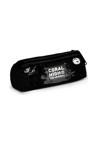 Coral High Kids Siyah Galaxy Desenli Üç Bölmeli Kalem Çantası 11171 Siyah - Sarı