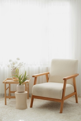 Nika Ahşap Berjer Beyaz