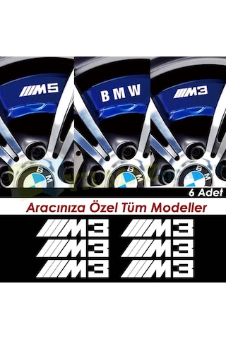 Bmw M3 M5 M6 E46 E60 Jant Kaliper Oto Sticker Etiket Tüm Modeller 8 Cm