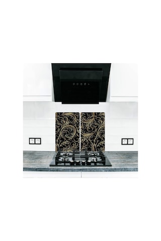 2' Li 40X52 CM Firengi Desenli Cam Kesim Tablası ve Ocak Koruma