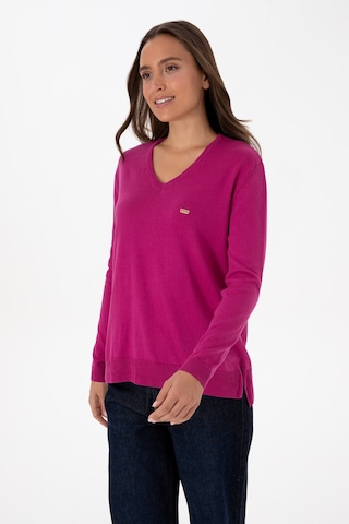 U.s. Polo Assn. Kadın Kazak /triko 50313598-vr252 Fusya Melanj