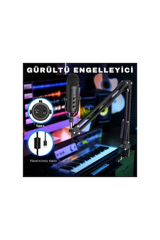 Profesyonel Youtuber Oyun Mikrofon Set Çok Amaçlı Kondenser Mikrofon Takçalıştır Podcast Yayın Kayıt
