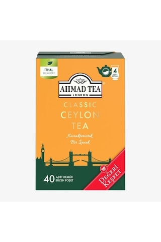 Klasik Ceylon Tea 40'lı Demlik Poşet Çay 2 Paket Ve Oda Kokusu