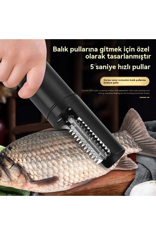 Jian Fan Tam Otomatik Balık Pulu Makinesi Elektrikli Balık Pulu Planya Beyaz