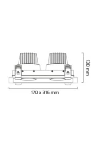 Goya Gy-3042-30 2x28w Cob Ledli Mağaza Armatürü Siyah Kasa Beyaz Işık Rengi Siyah - Beyaz