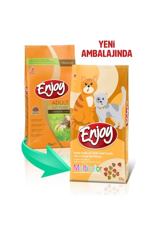 Enjoy Multicolor Tavuklu Kedi Maması 15 Kg