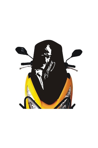 Atatürk Tasarımlı Yeni Özel Motosiklet Sticker 29 16 Cm