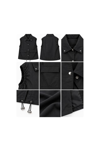 Nazzain Kadın Oversize Yelek Siyah