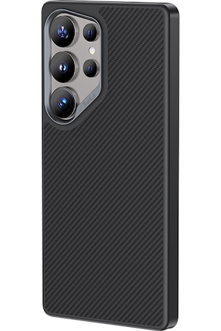Galaxy Uyumlu S25 Ultra Kılıf Karbon Fiber Magsafe Şarj Özellikli Benks Hybrid Armorpro 600d Kevlar Siyah