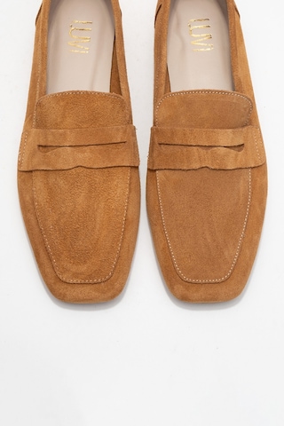 Luvishoes Luvi Shoes Morne Taba Süet Hakiki Deri Kadın Loafer Ayakkabı Taba Süet