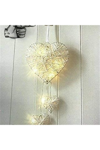 Fortunelane Kalp Şekilli Bakırcı Işıklı Hediye: 30 Islak Beyaz Işık, Sevgililere Valentine Günü Sürprizi, Yatak Odası/parti Deko