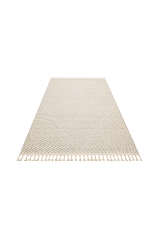 Loft Lf02 Geometrik Desenli Bej Modern Salon Halısı Hav Toz Vermez
