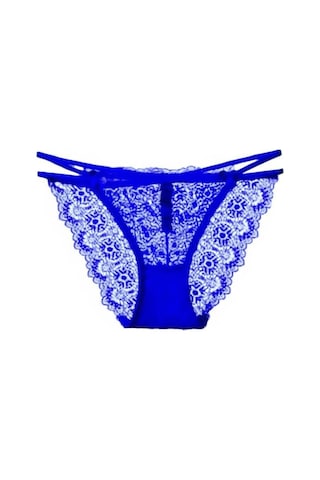 Ang Butik Kadın Mavi Çapraz Bant Detaylı Dantelli String Külot