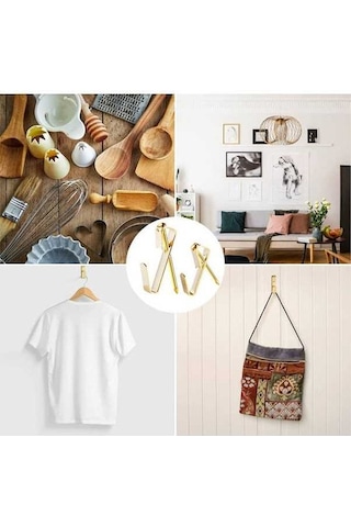 Pazly Resim Asma Donanım Kiti - Ağır Dermi Demir Çerçeve Kancalar - Mutfak, Oturma Odası, Yatak Odası İçin Gold Gold