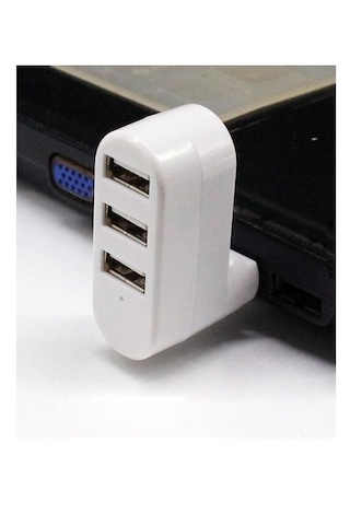 4 Port Usb 2.0 Hub Çoklayıcı Çoğaltıcı 180 Derece Dönen Beyaz