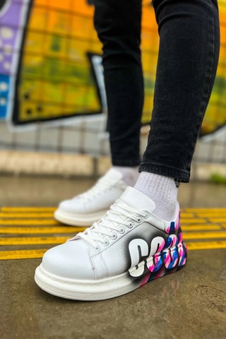 Ch254 - Cbt Pittura Erkek Ayakkabı 486 Pembe / Mavı Cool Çok Renkli