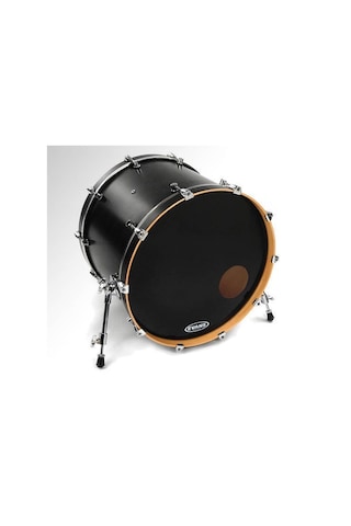Evans Deri 20" Eq3 Resonant Siyah Kick Ön Delikli Tek Kat 7.5 Mi