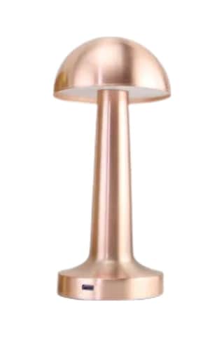Şarjlı Mantar Masa Lambası 3 Seviyeli Dokunmatik Led Usb Şarj Özellikli Bronz
