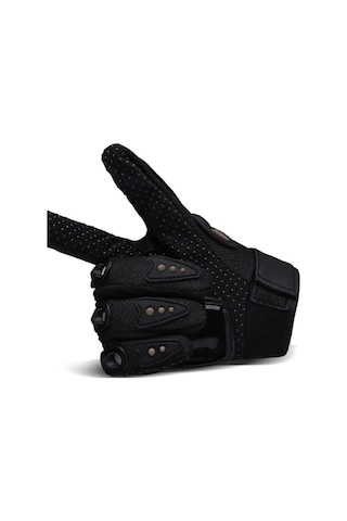 Motosiklet Eldiveni Avuç Içi Korumalı Dokunmatik Uzun Siyah Motor Eldiven Kemik Motorcu Eldiveni M 3