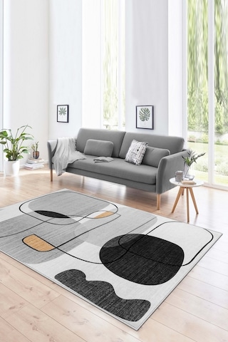 West Home Dijital Baskı Yıkanabilir Kaymaz Taban Leke Tutmaz Gri Mutfak Halısı Salon Halısı Ve Yolluk Wh 578 Grey