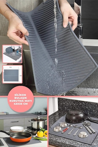 ORSA HOME BÜYÜK BOY SİLİKON BULAŞIK KURUTMA MATI BULAŞIKLIK ALTLIĞI