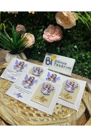 Uv Baskı Pleksi Magnet Söz, Nişan, Nikah, Düğün, Kına, Doğum Günü 10 Adet Bebe Mavisi