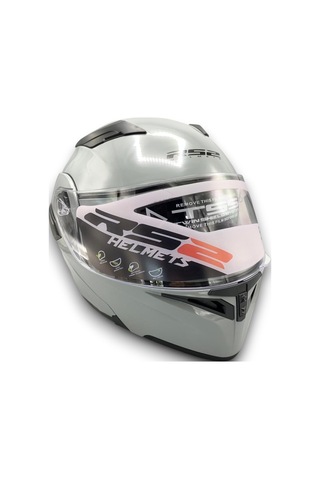 Motosiklet Rs2 Kask Çene Açılır Güneş Vizörlü Glos Grey Gri