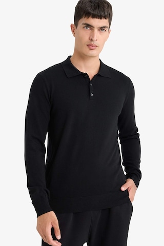 Defacto Standart Fit Polo Yaka Premium Düğmeli Triko Kazak D0454AX24AU Siyah